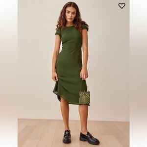 Reformation Ismena Dress Fern Green - Size 4